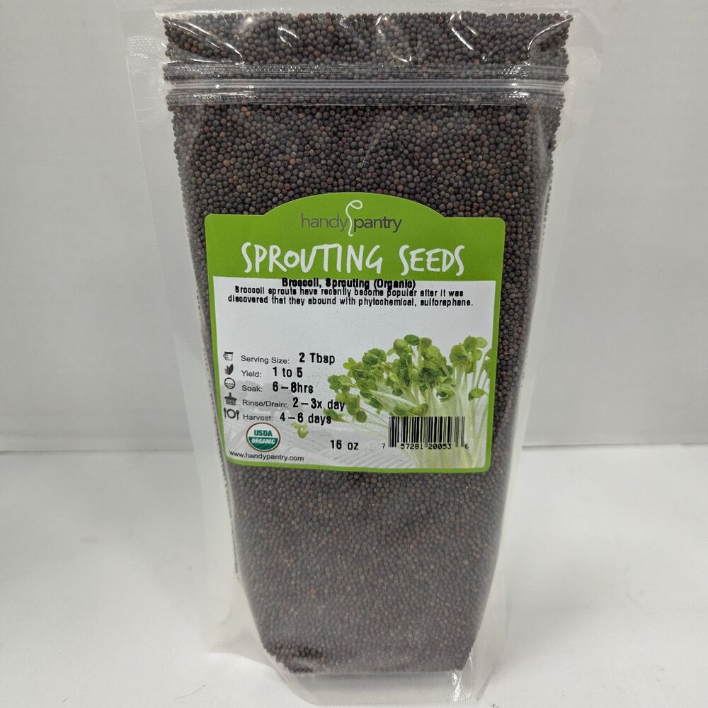 Handy Pantry Organic Broccoli Sprout Seeds 1lb Non-GMO Microgreens Sulforaphane
